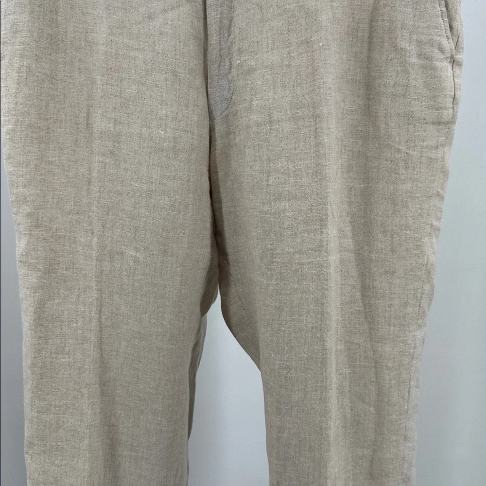 Ballin Relax Men's Cream 100% Linen Dress Pants 38 neutral office summer casual
